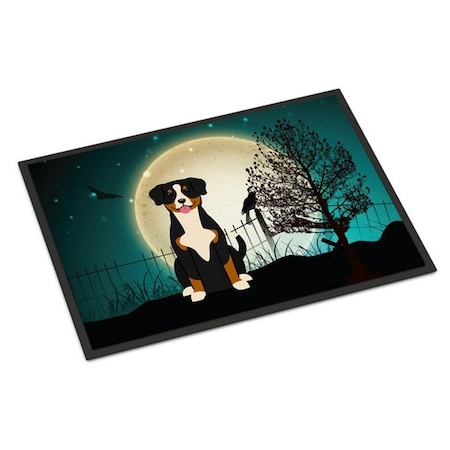 Carolines Treasures Halloween Scary Entlebucher Indoor or Outdoor Mat, 18 x 0.25 x 27 in. BB2228MAT